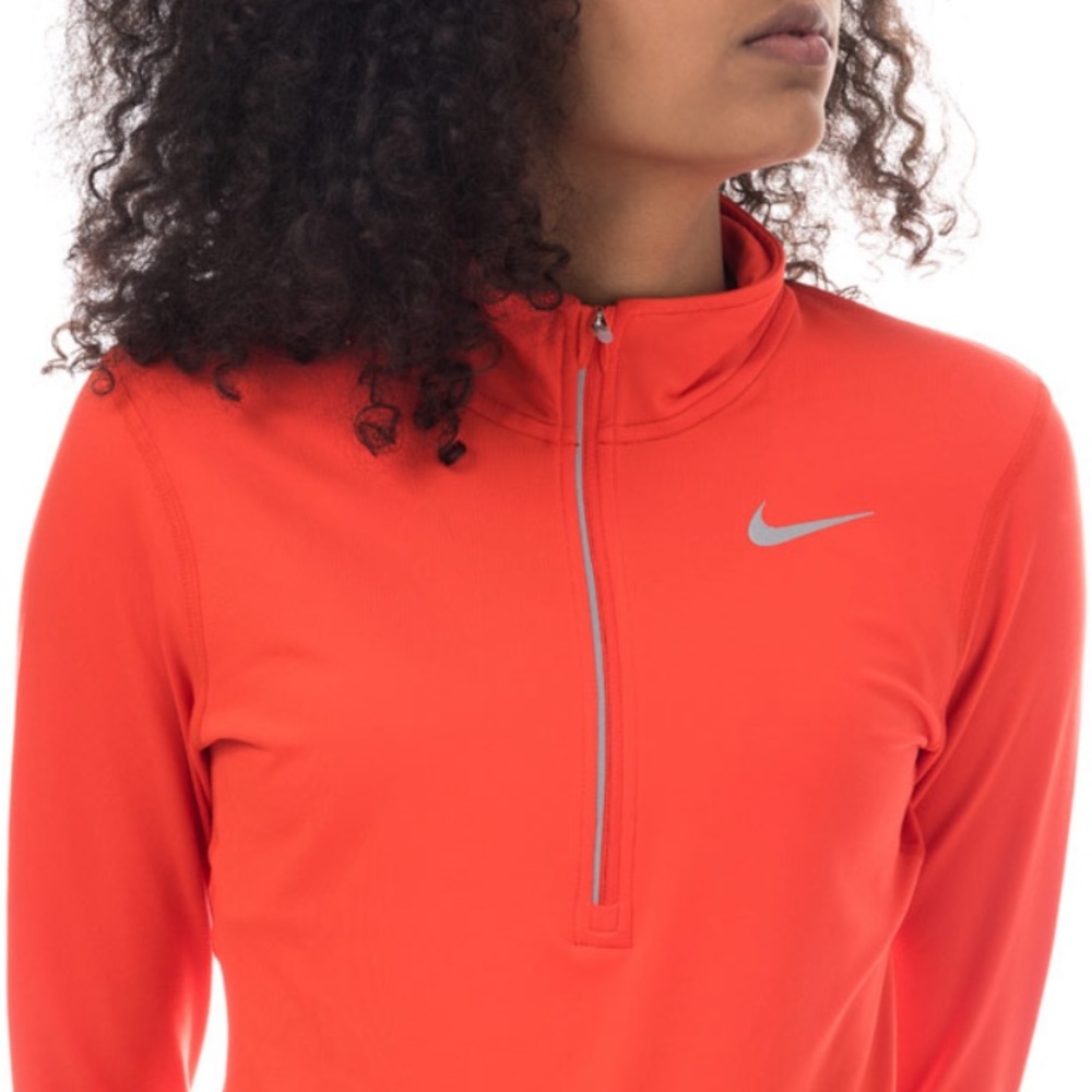 Salmon Coral Pink Nike Quarter Zip Dri Fit Element Jacket Lightweight